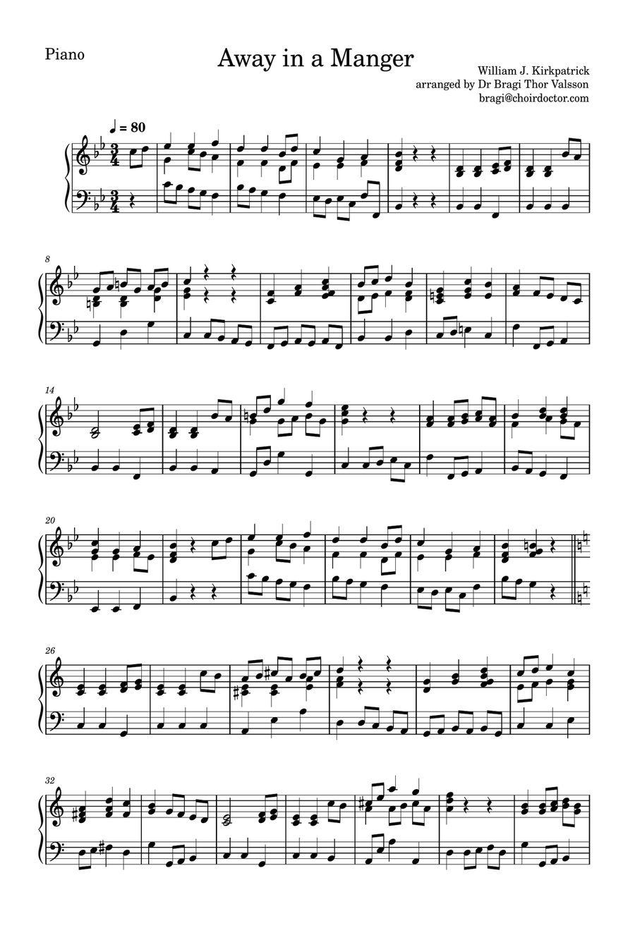 Away in a Manger - Horn in F with Piano accompaniment Piano scores gallery preview page 5