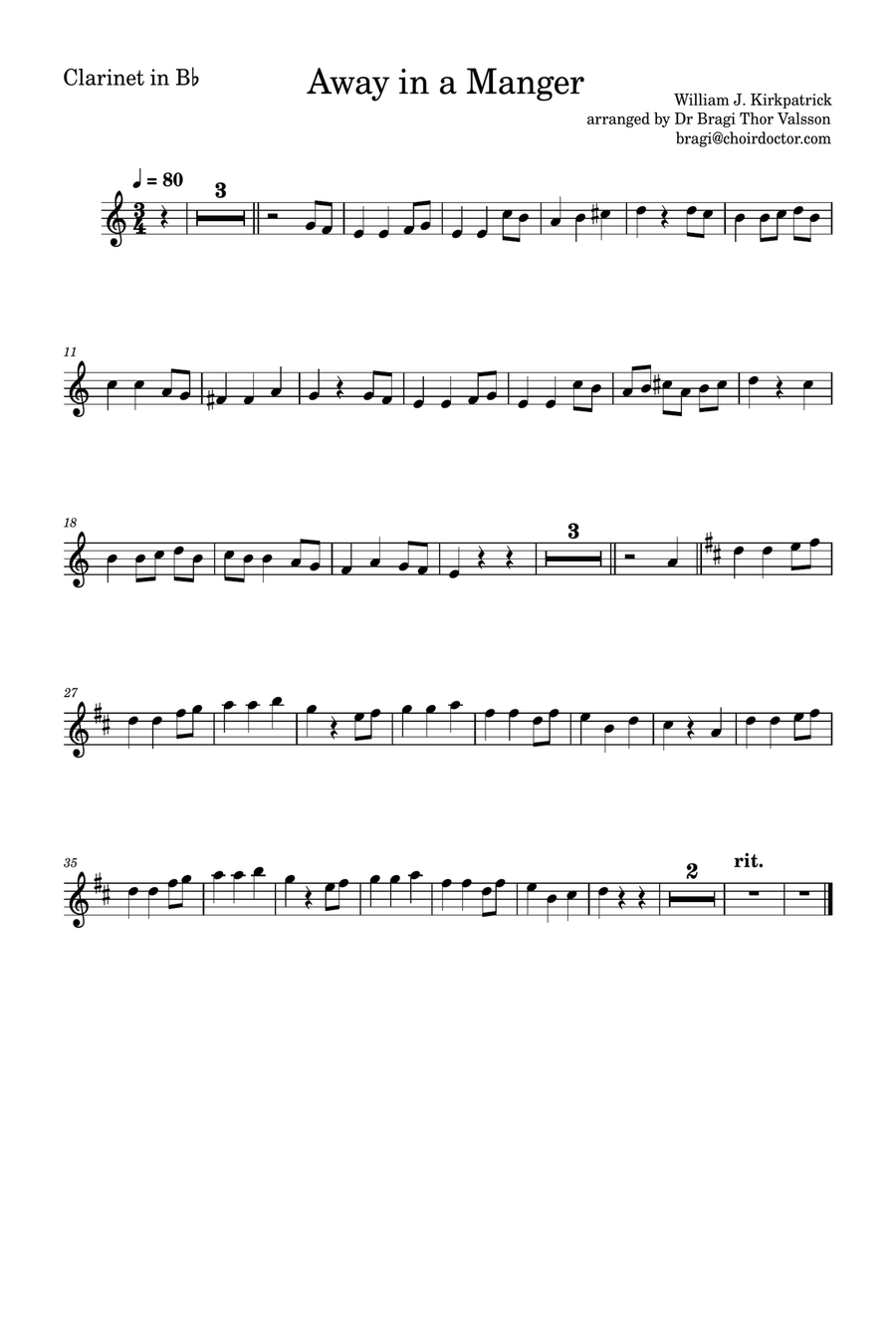Away in a Manger - Clarinet and Oboe with Piano accompaniment Woodwind Duet scores gallery preview page 6