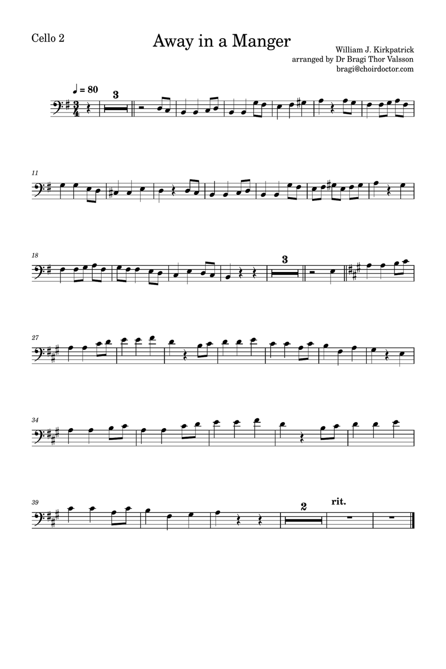 Away in a Manger - two Cellos with Piano accompaniment String Duet scores gallery preview page 6