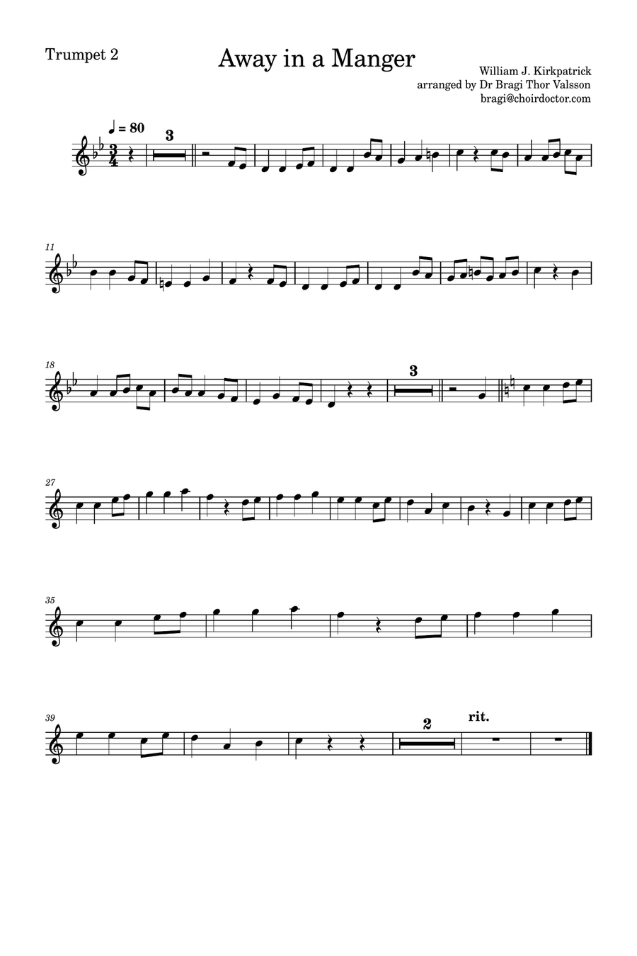 Away in a Manger - two Trumpets with Piano accompaniment Trumpet Duet scores gallery preview page 6