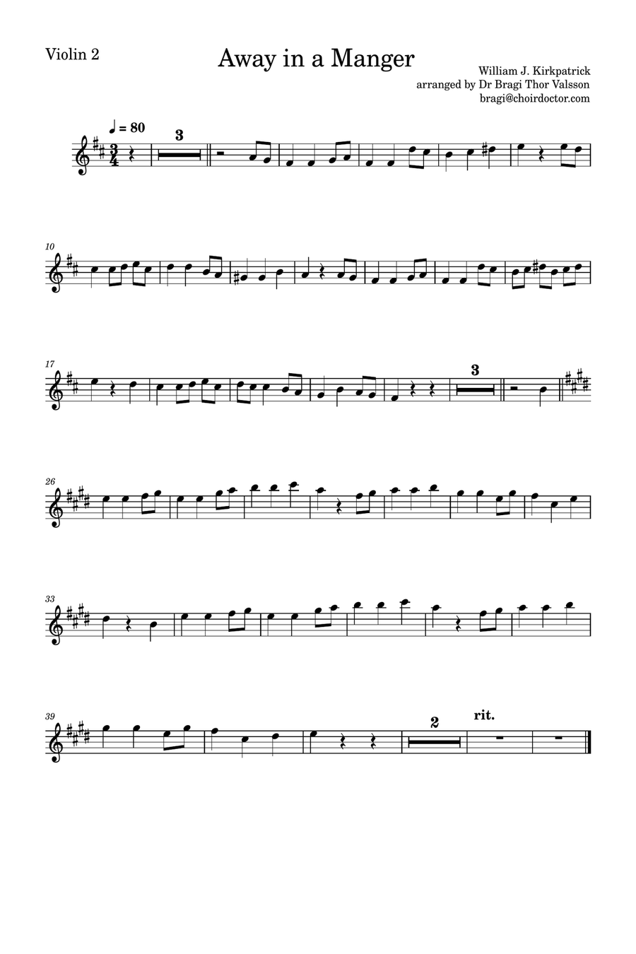 Away in a Manger - two Violins with Piano accompaniment String Duet scores gallery preview page 6