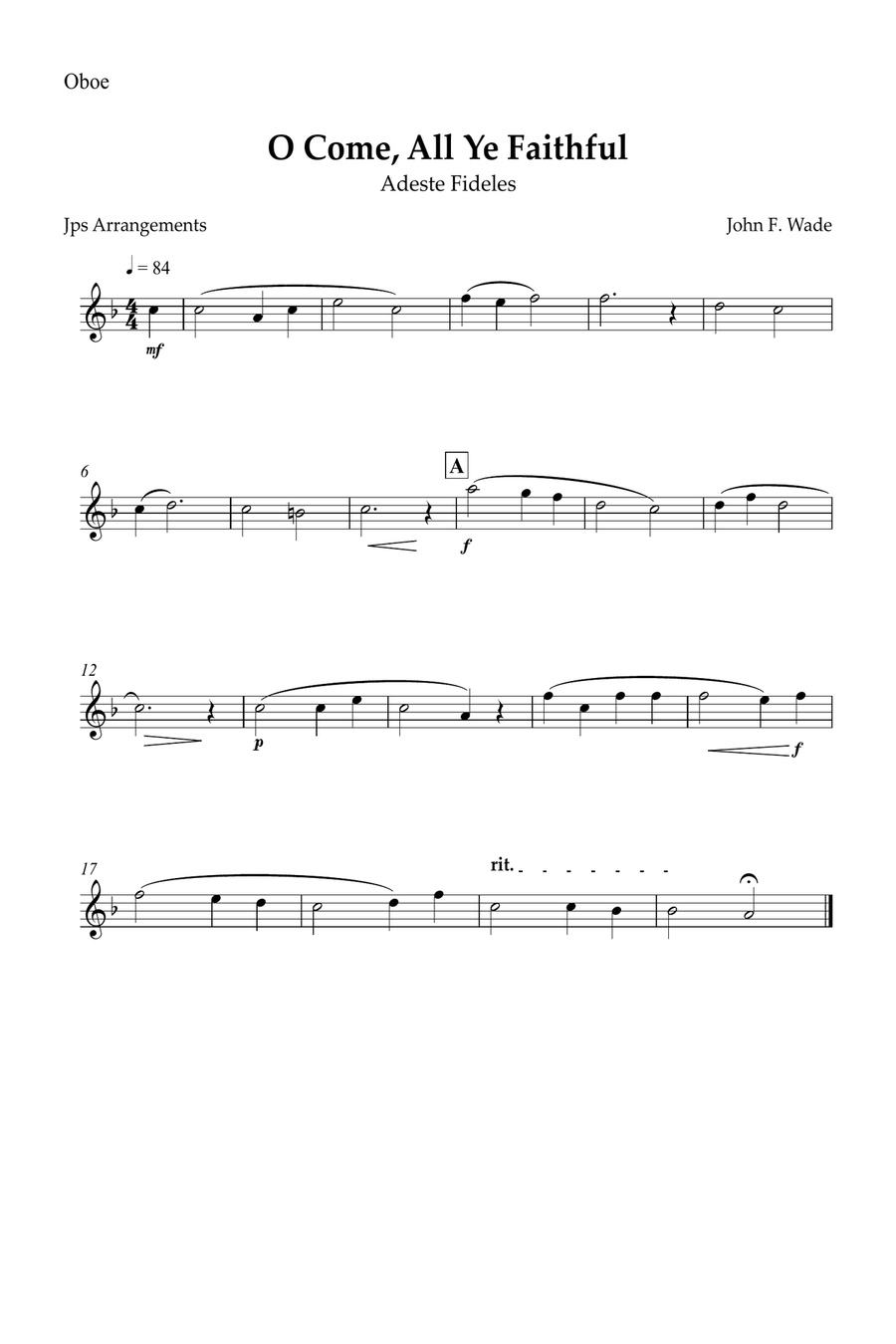 O Come, All Ye Faithful for Woodwind quartet Woodwind Quartet scores gallery preview page 4