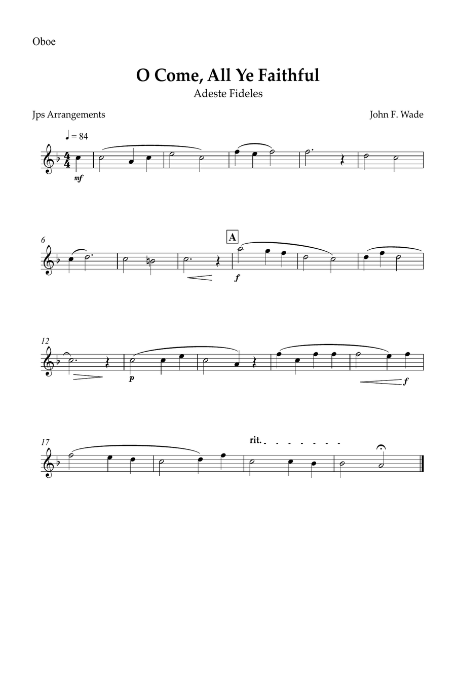 O Come, All Ye Faithful for Woodwind quartet and piano Woodwind Quartet scores gallery preview page 4