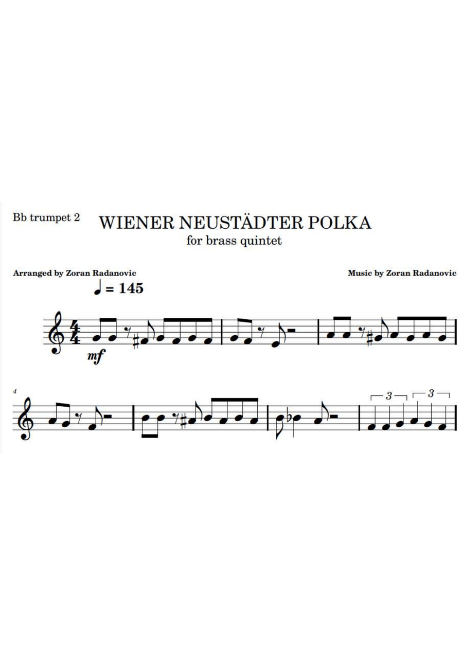 Wiener Neustädter Polka - for brass quintet Brass Quintet scores gallery preview page 2