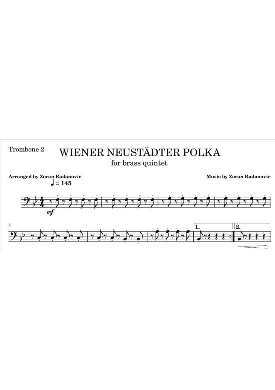 Wiener Neustädter Polka - for brass quintet Brass Quintet scores gallery preview page 4