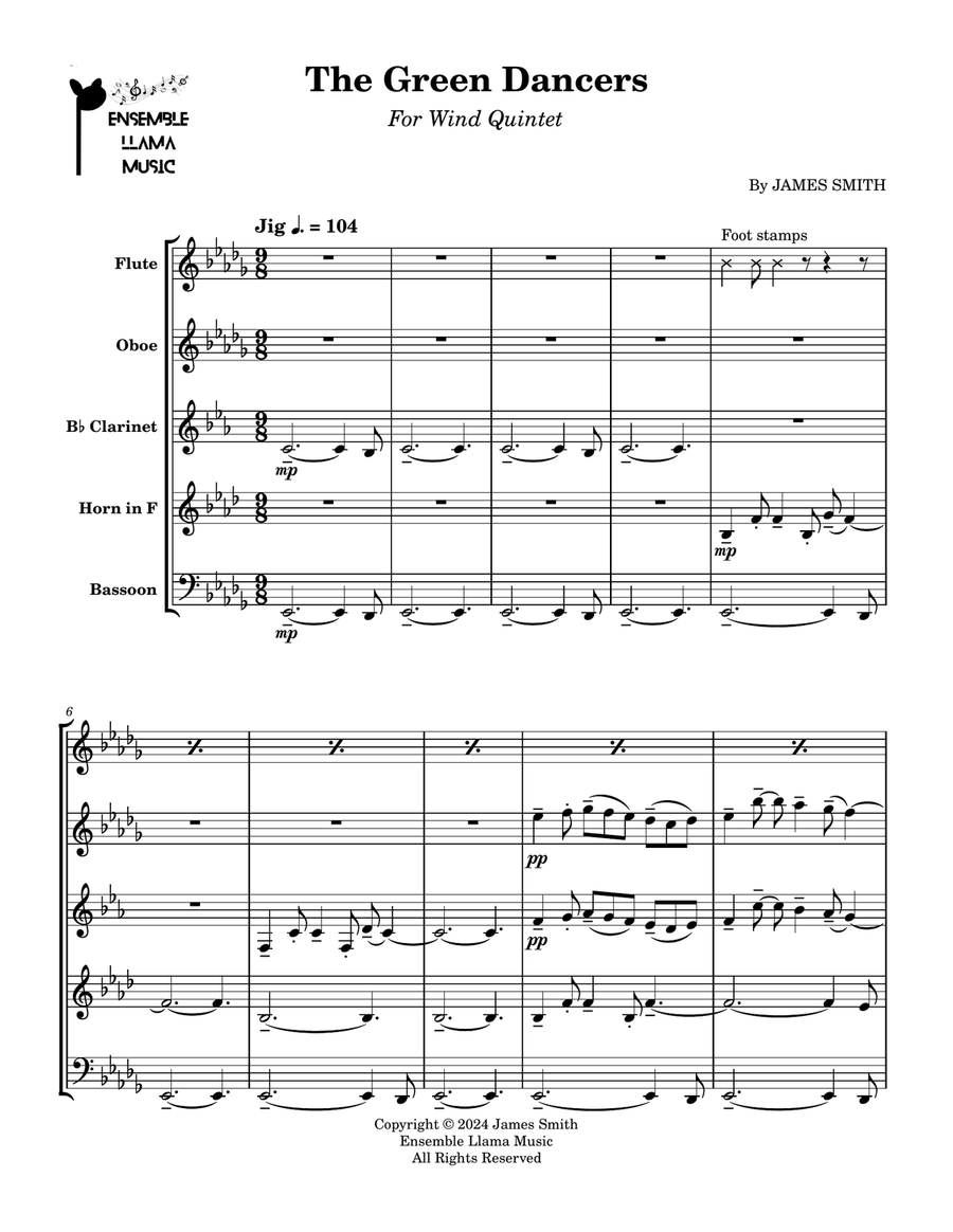 The Green Dancers Woodwind Quintet scores gallery preview page 2