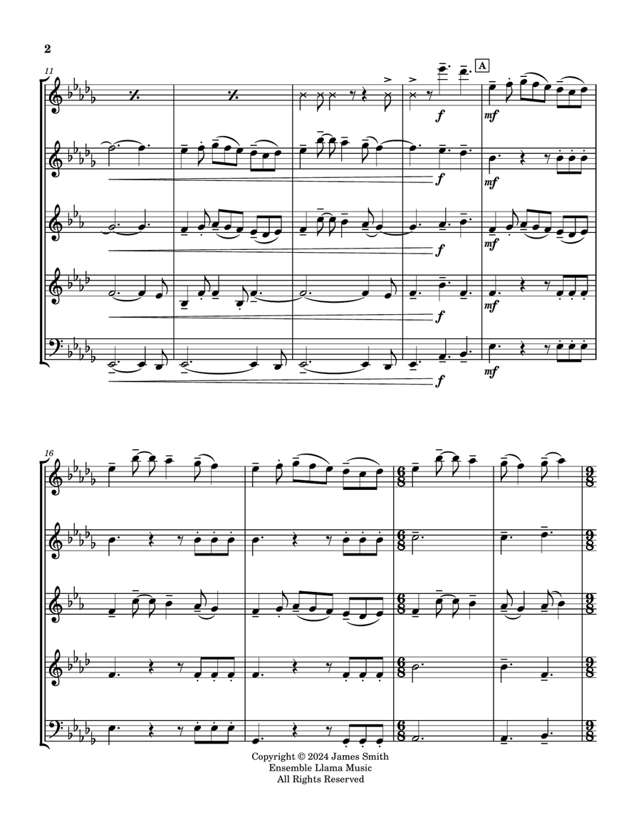 The Green Dancers Woodwind Quintet scores gallery preview page 3