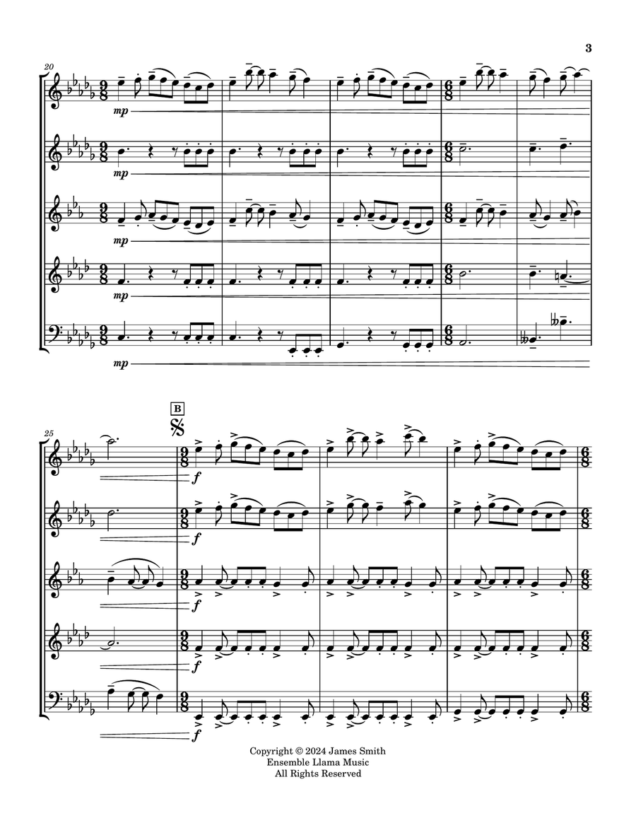 The Green Dancers Woodwind Quintet scores gallery preview page 4
