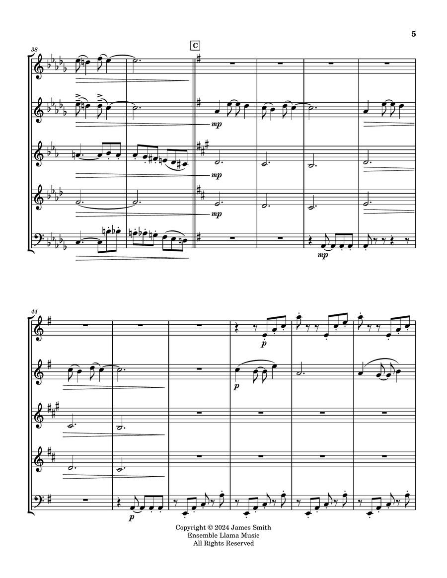 The Green Dancers Woodwind Quintet scores gallery preview page 6