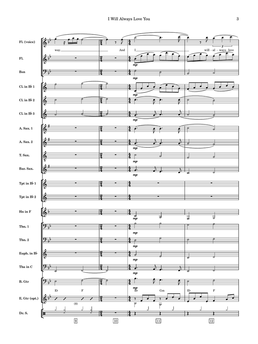 I Will Always Love You I Will Always Love You Concert Band scores gallery preview page 4