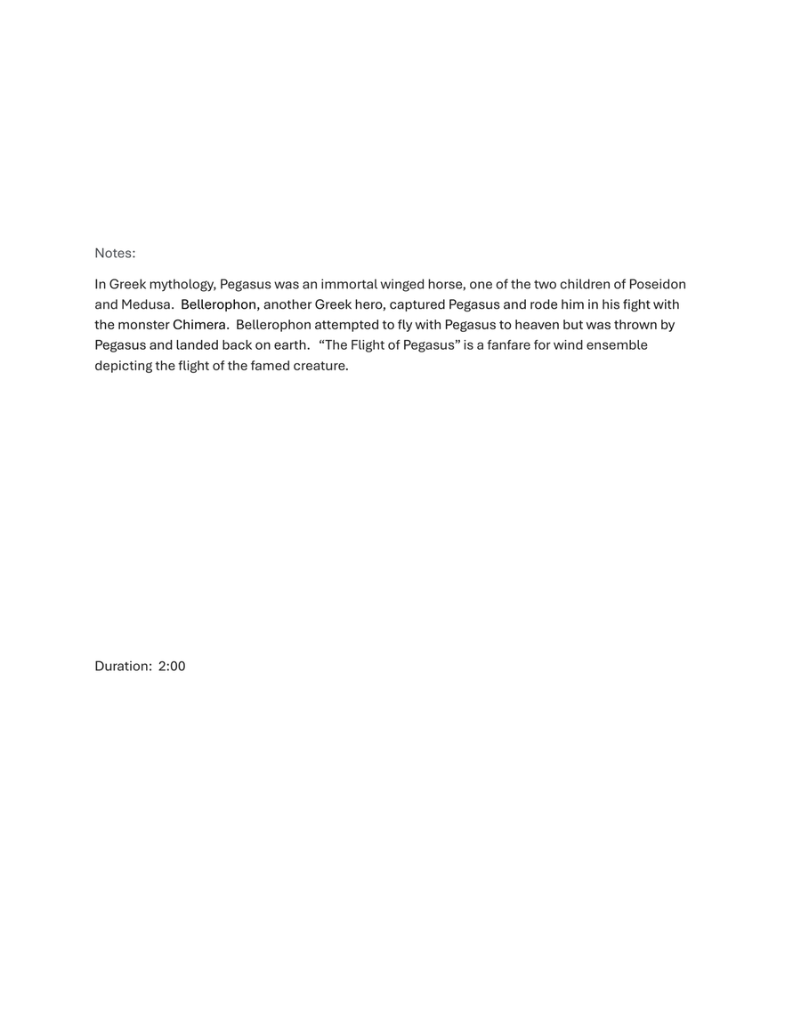 The Flight of Pegasus - Score Only Concert Band scores gallery preview page 2