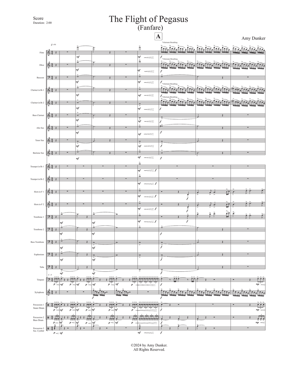 The Flight of Pegasus - Score Only Concert Band scores gallery preview page 4