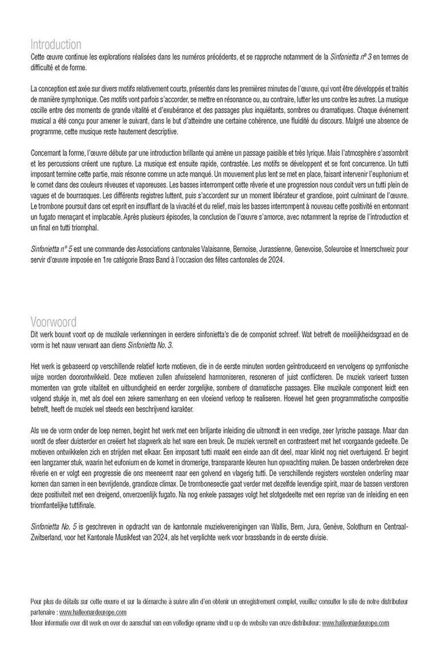 Sinfonietta No. 5 Sinfonietta No. 5 Brass Band scores gallery preview page 2