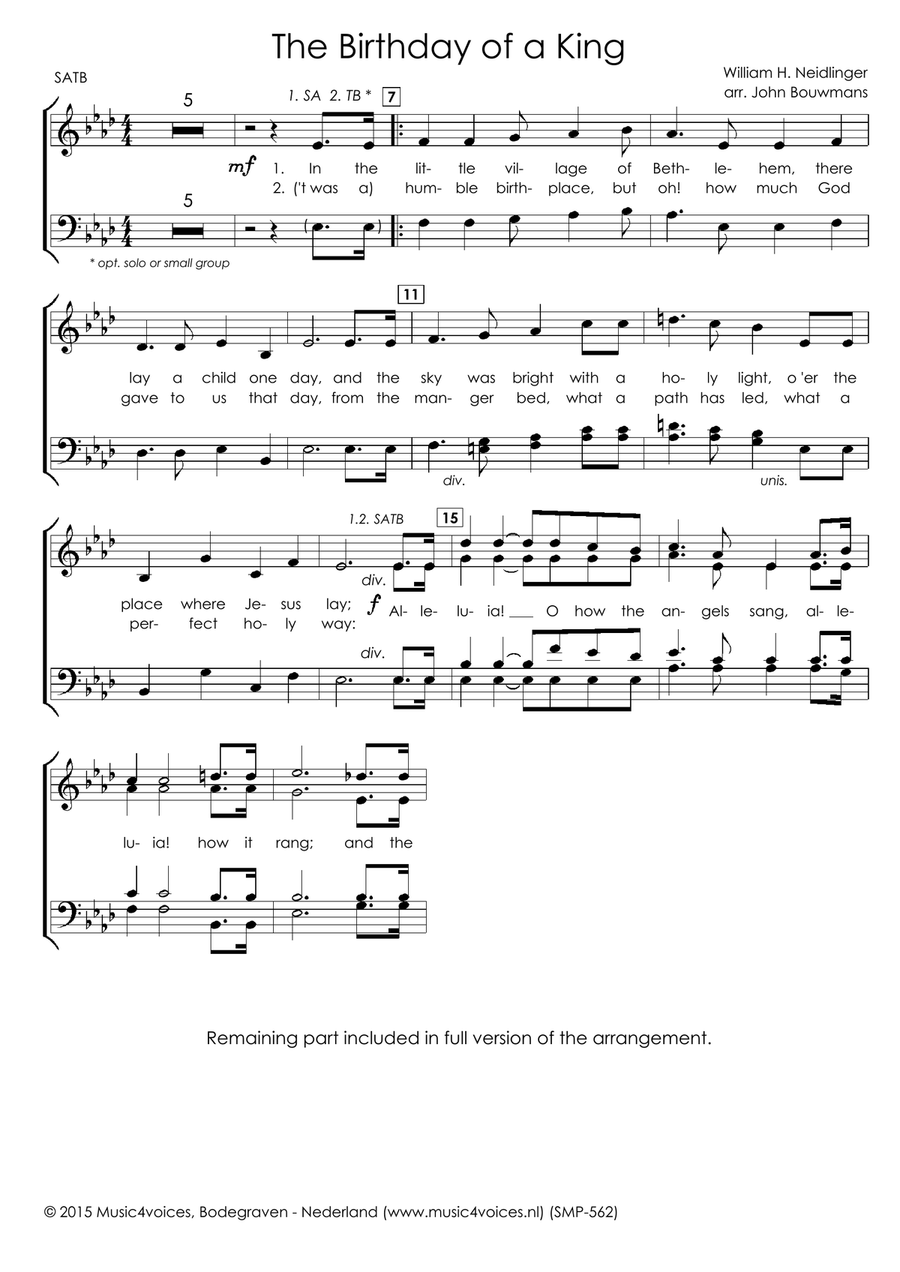 The Birthday of a King The Birthday of a King 4-Part scores gallery preview page 3