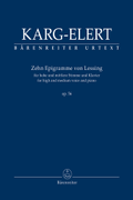 Ten Epigrams by Lessing for high and medium voice and piano, op. 56