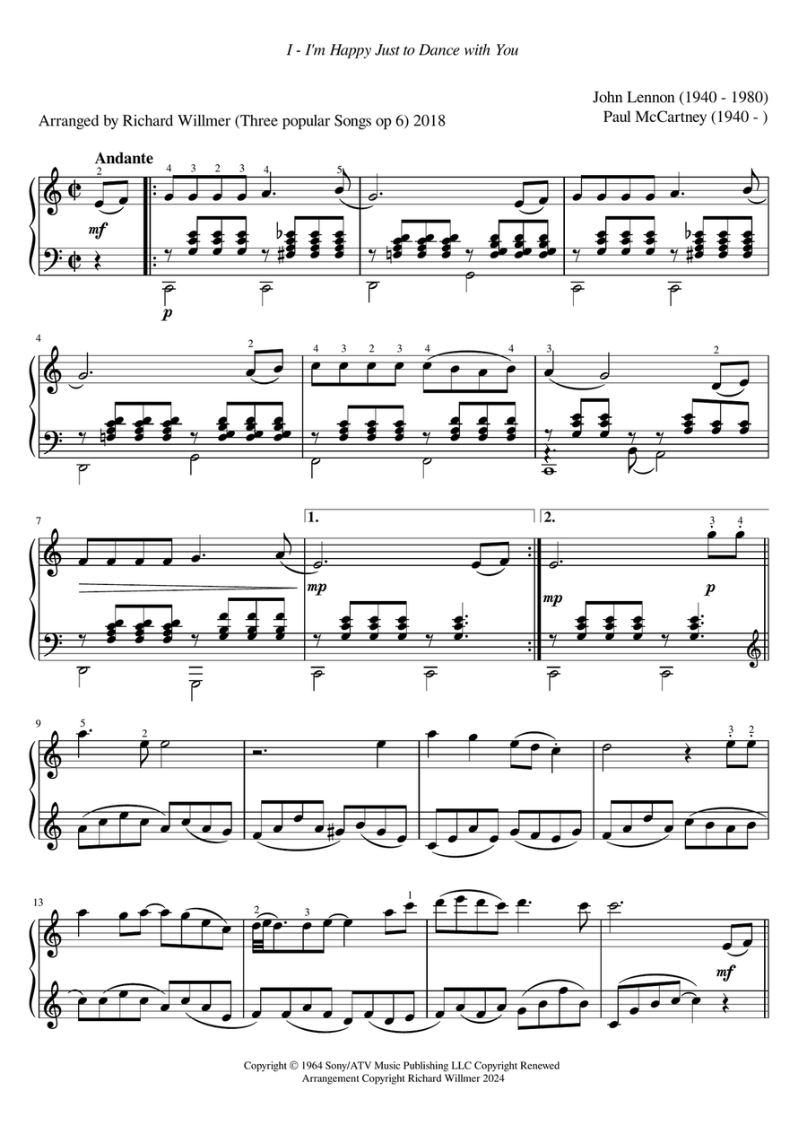 I'm Happy Just To Dance With You Piano Solo scores gallery preview page 3