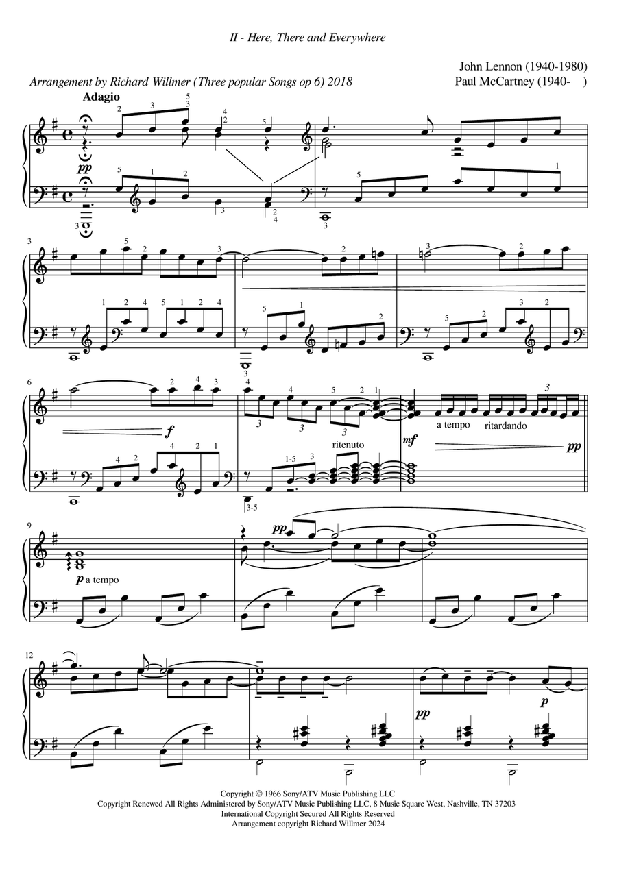 Here, There And Everywhere Piano Solo scores gallery preview page 3