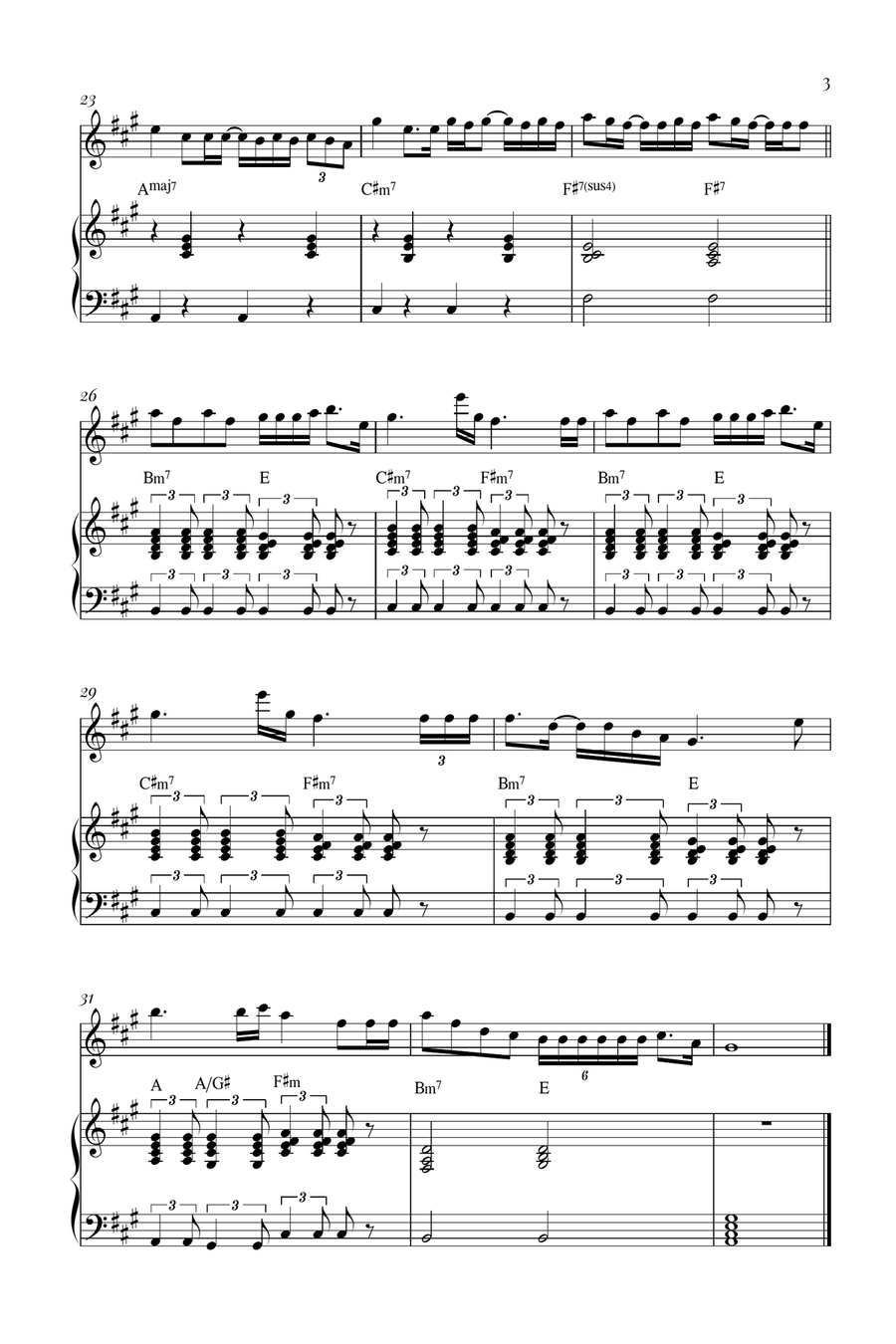 Die With A Smile Die With A Smile Violin Solo scores gallery preview page 3