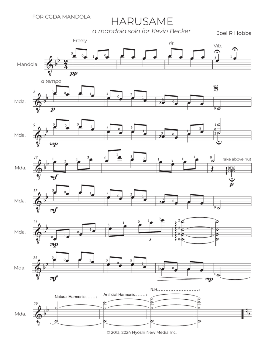 Two Mediations for Solo Mandola Chamber Music scores gallery preview page 2