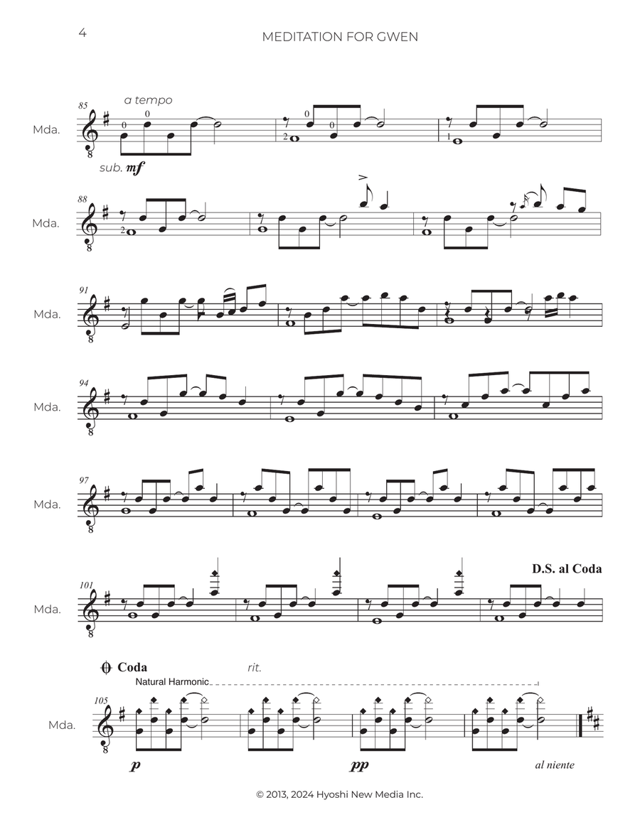 Two Mediations for Solo Mandola Chamber Music scores gallery preview page 4