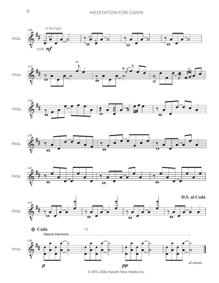 Two Mediations for Solo Mandola Chamber Music scores gallery preview page 6