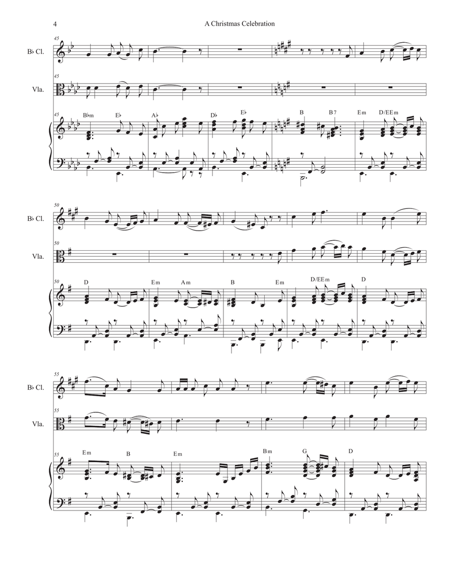 A Christmas Celebration (Duet for Bb-Clarinet and Viola) by Stephen DeCesare B-Flat Clarinet - Digital Sheet Music page 4