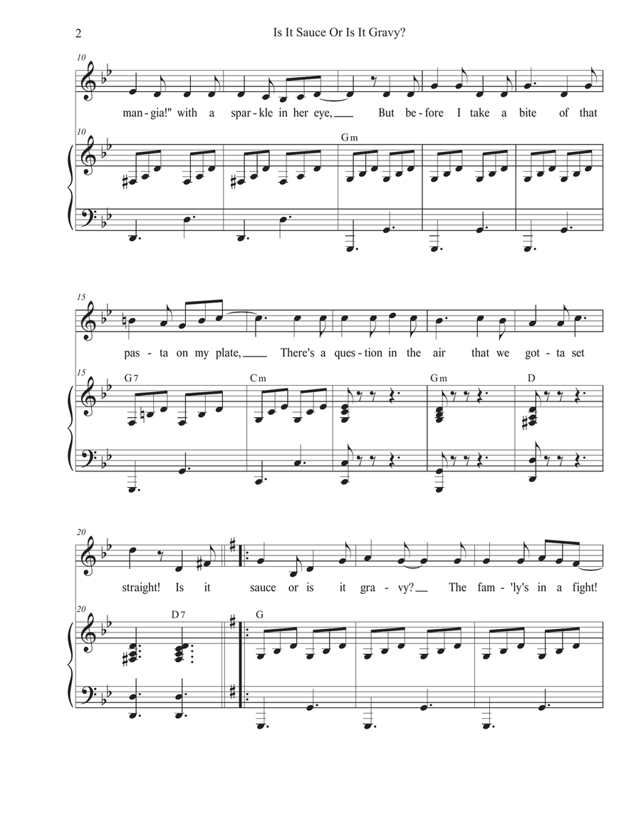 Is It Sauce Or Is It Gravy? (Vocal solo) Piano, Vocal scores gallery preview page 2