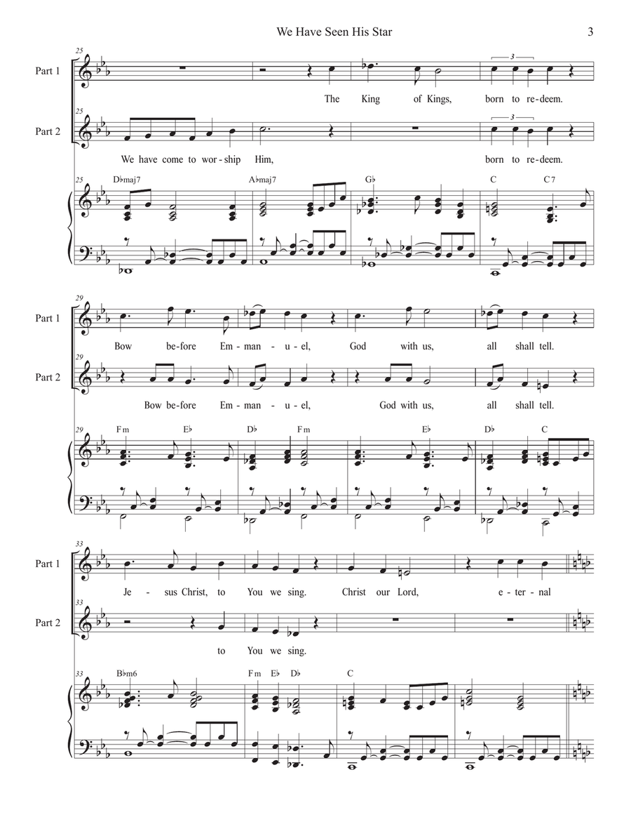 We Have Seen His Star (2-part choir) 2-Part scores gallery preview page 3