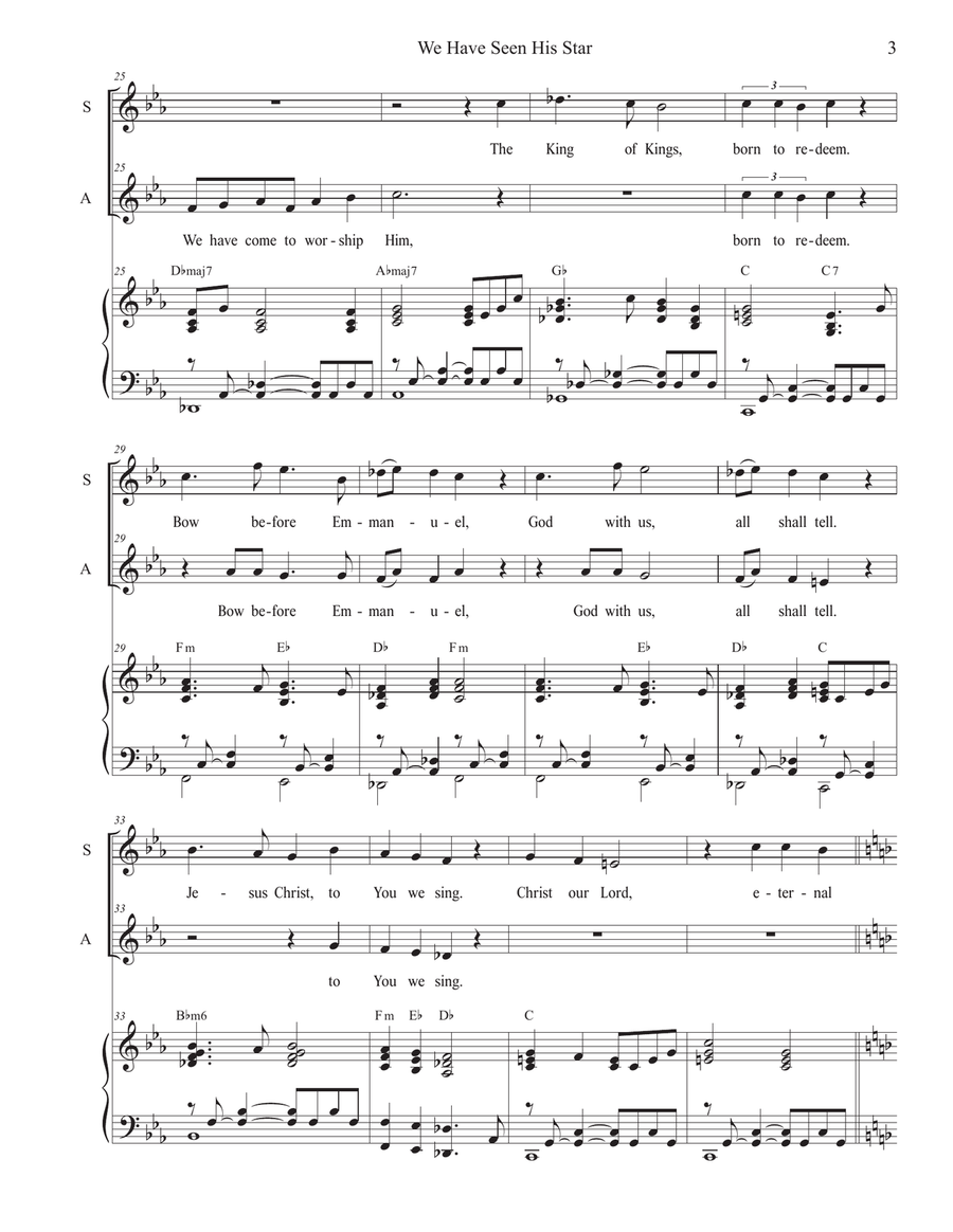 We Have Seen His Star (2-part choir - (SA) SA scores gallery preview page 3