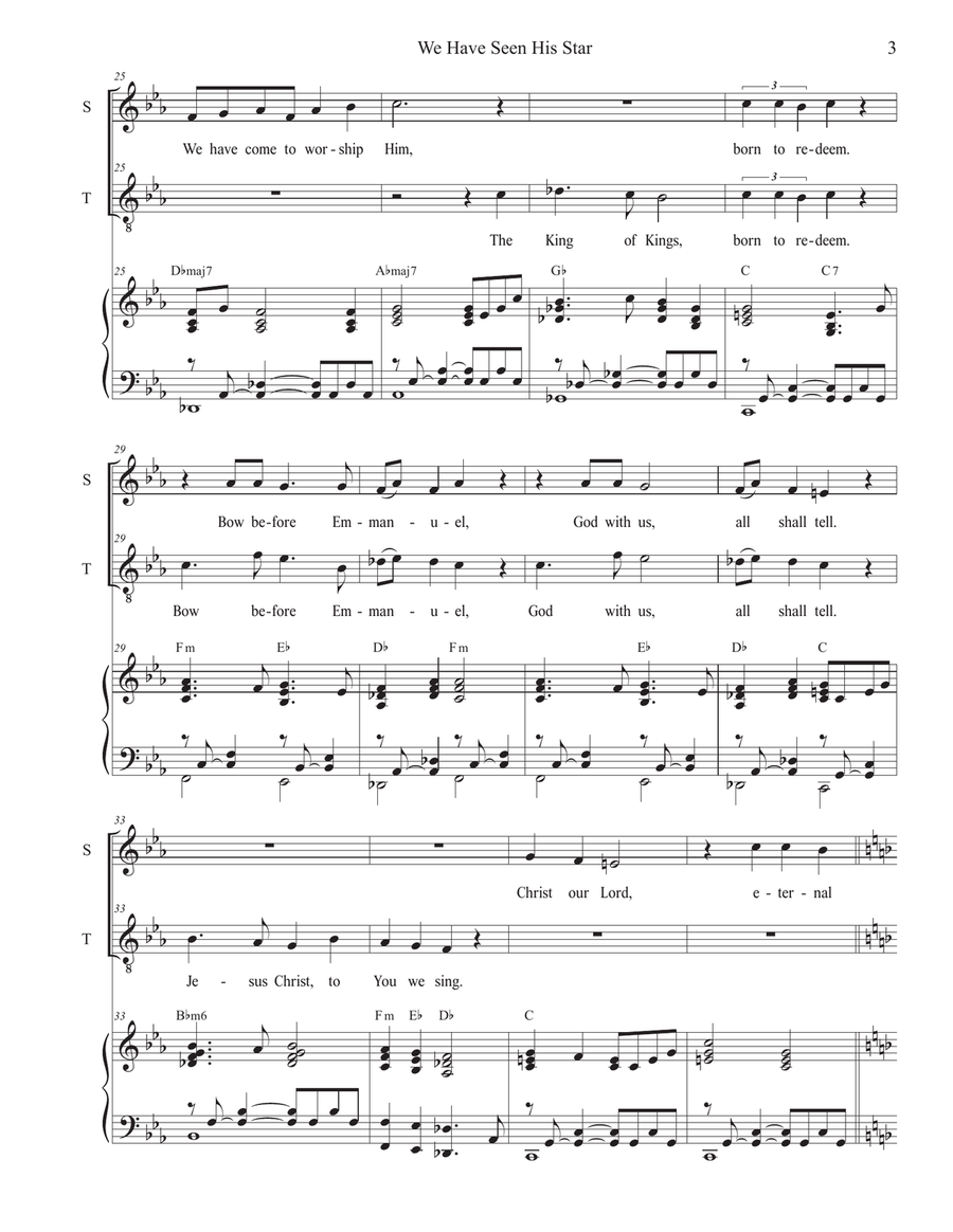 We Have Seen His Star (2-part choir - (Soprano and Tenor) 2-Part scores gallery preview page 3