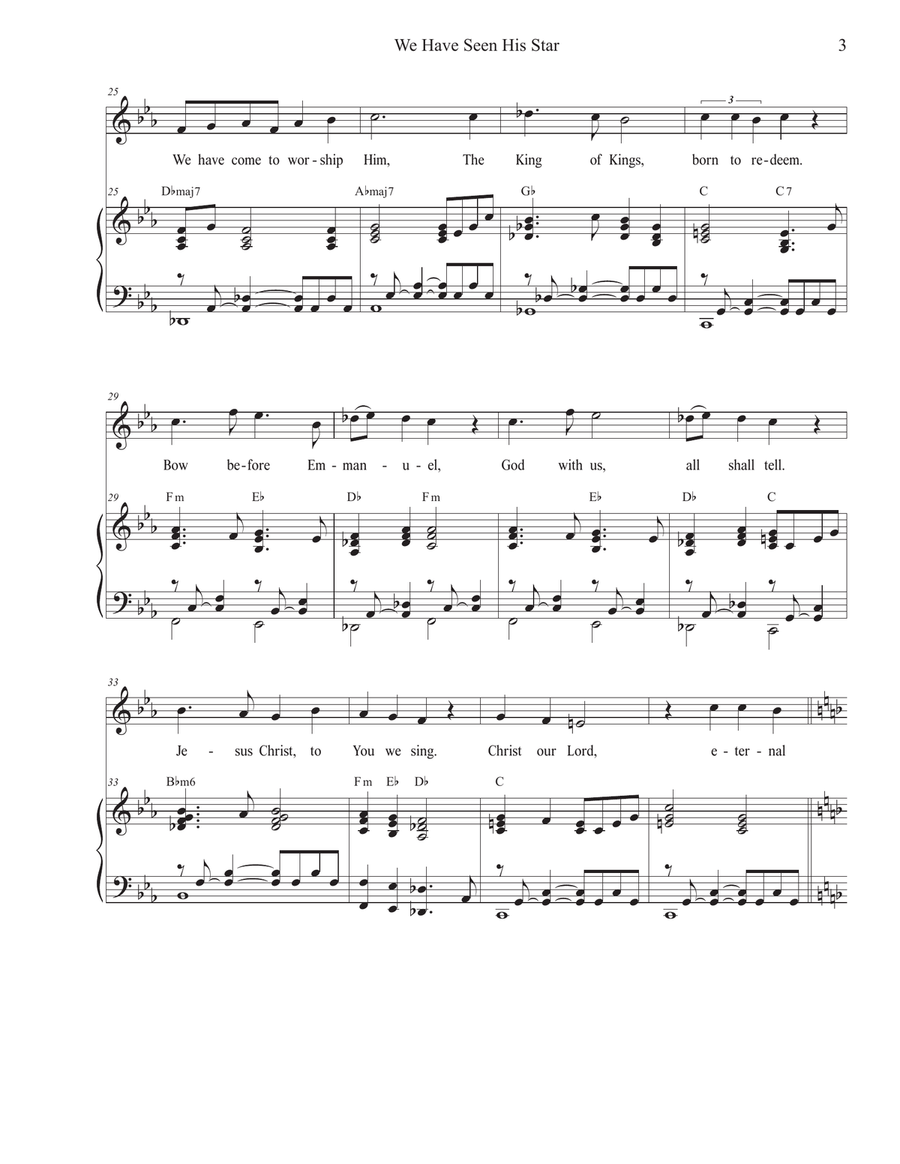 We Have Seen His Star (Vocal solo - High version) Piano, Vocal scores gallery preview page 3