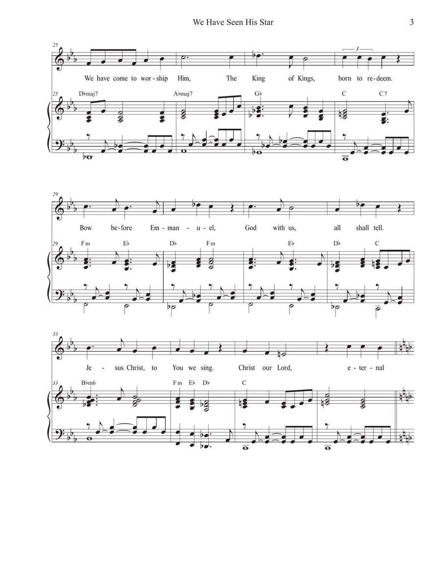We Have Seen His Star (Vocal solo - Medium version) Piano, Vocal scores gallery preview page 3