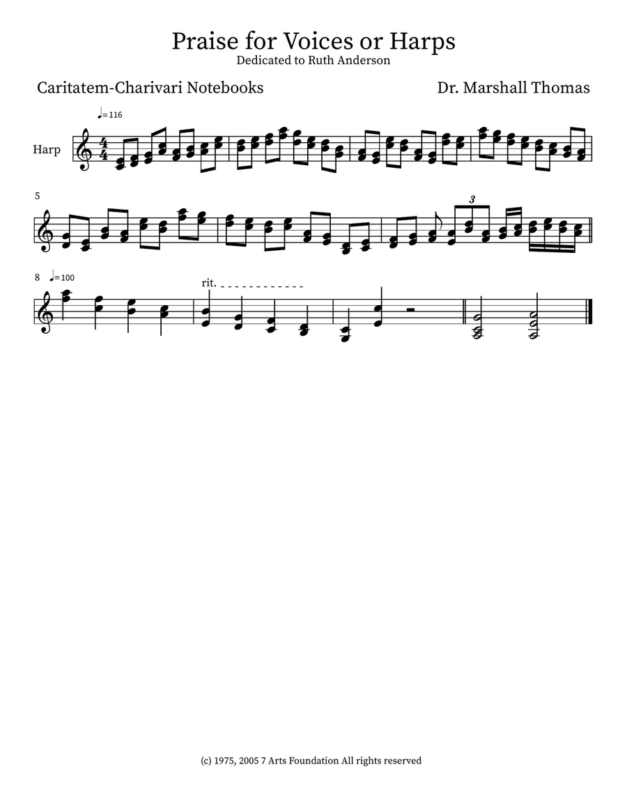 Praise for Voices or Harps Small Ensemble scores gallery preview page 2