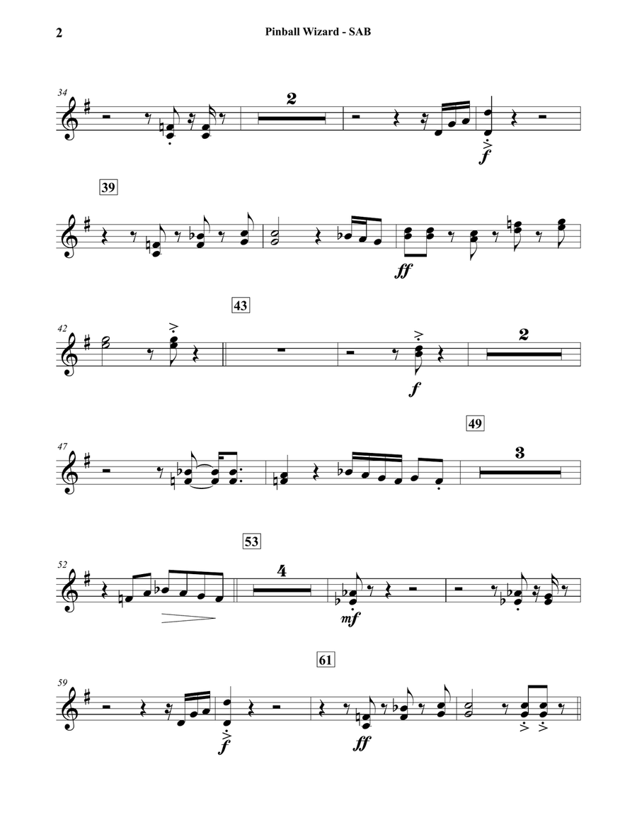 Pinball Wizard Concert Band scores gallery preview page 2