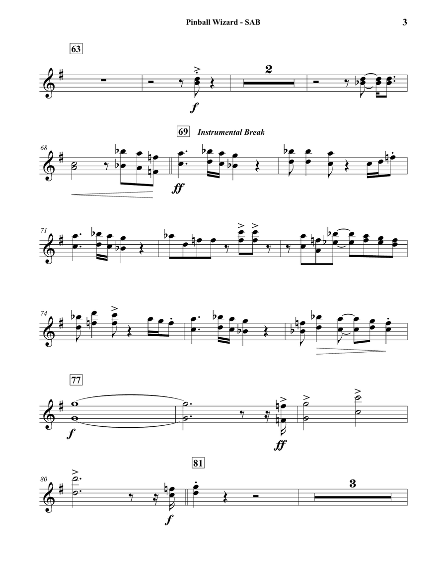 Pinball Wizard Concert Band scores gallery preview page 3