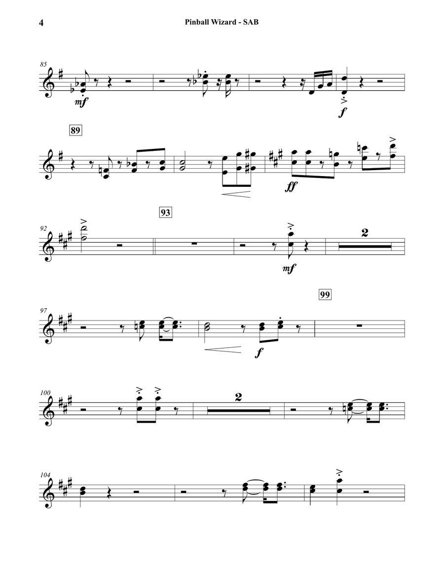 Pinball Wizard Concert Band scores gallery preview page 4