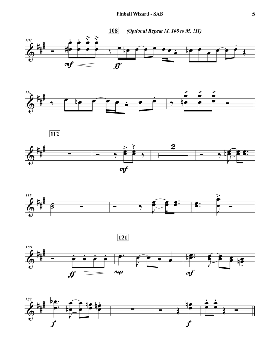 Pinball Wizard Concert Band scores gallery preview page 5