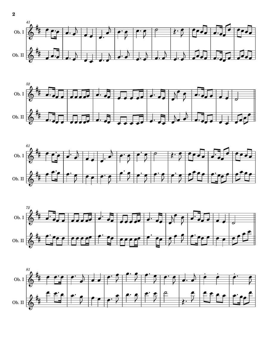 Joy to the World - Arranged for Oboe Duet. Woodwind Duet scores gallery preview page 2