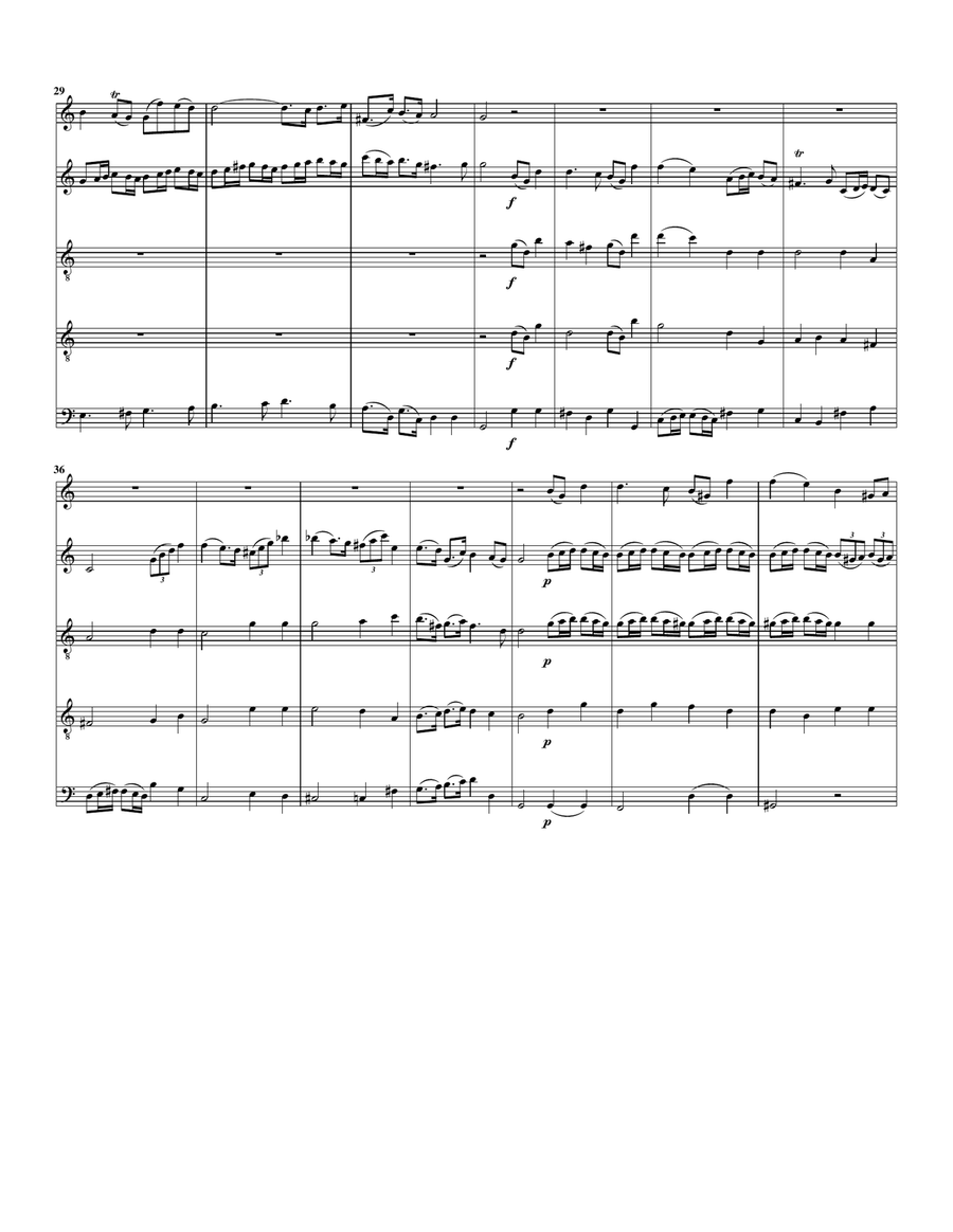 Aria: Dein sonst hell beliebter Schein from cantata BWV 176 (arrangement for 5 recorders) Soprano Recorder scores gallery preview page 4