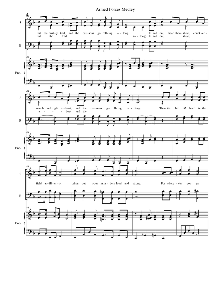 Armed Forces Theme Song Medley Piano, Vocal scores gallery preview page 4