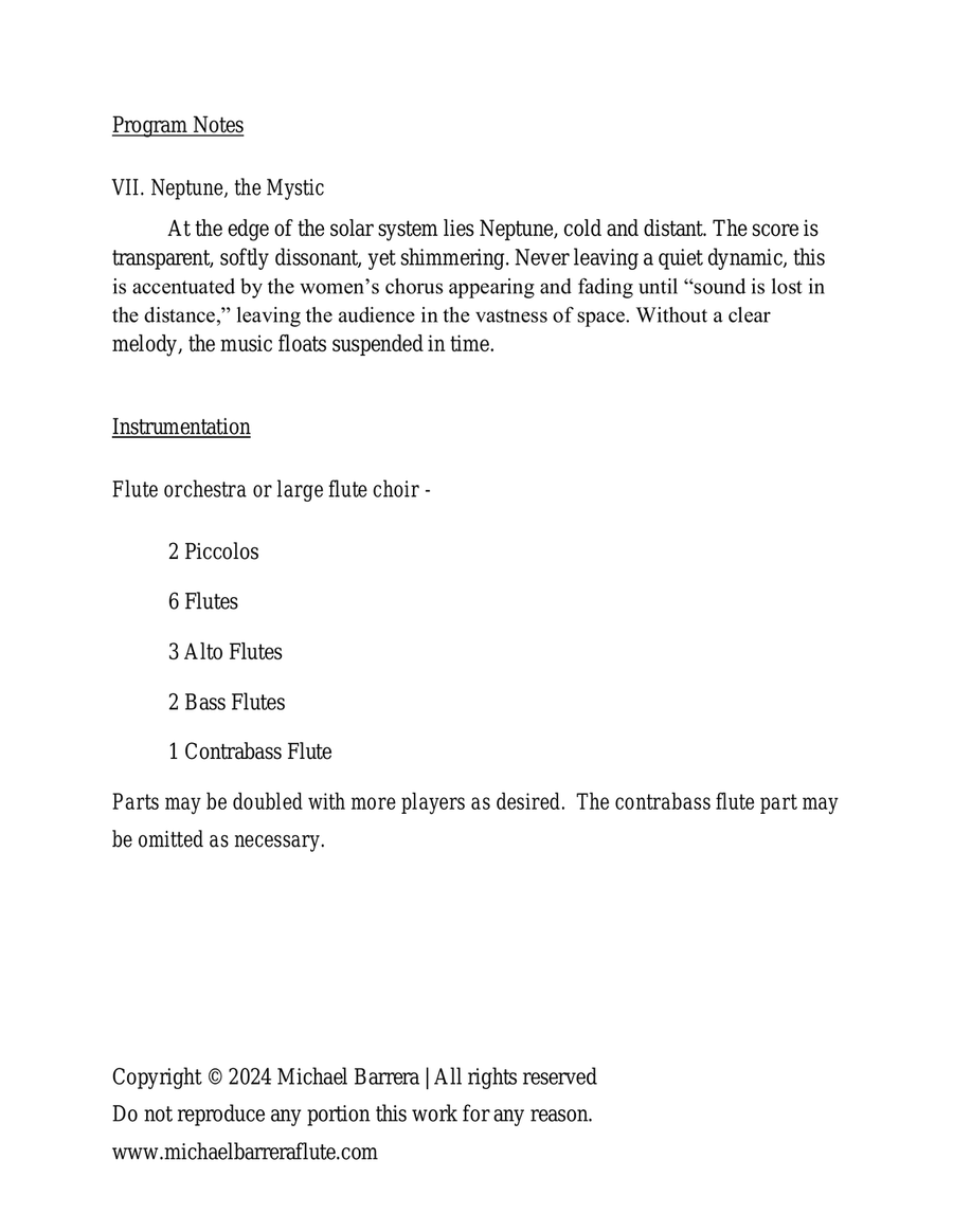 Holst: The Planets - VII. Neptune, the Mystic | Flute Orchestra Flute Choir scores gallery preview page 2