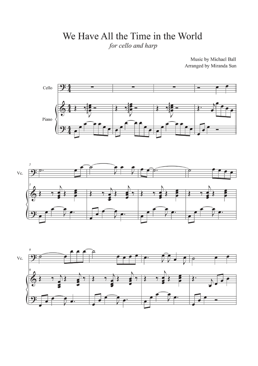 We Have All the Time in the World String Duet scores gallery preview page 5