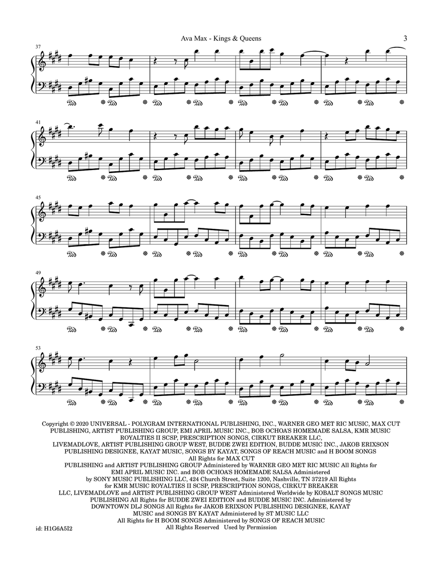 Kings & Queens Kings & Queens Piano Solo scores gallery preview page 3
