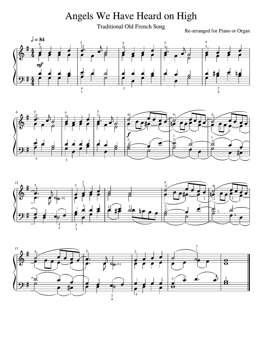 Angels We Have Heard on High Piano scores gallery preview page 1