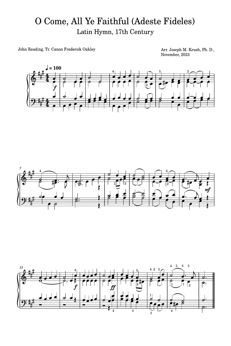 O Come, All Ye Faithful (Adeste, Fideles) Part scores gallery preview page 1