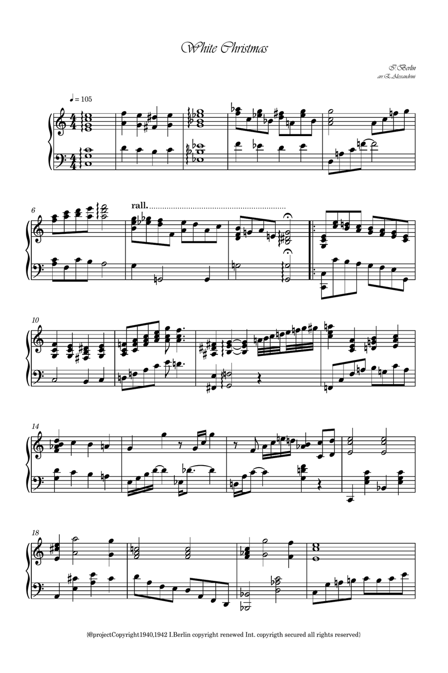 White Christmas White Christmas Piano Method scores gallery preview page 1