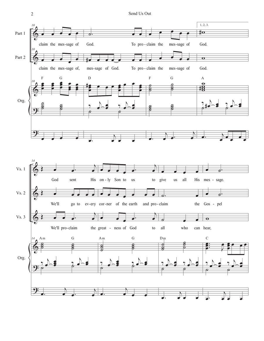 Send Us Out (2-part choir) 2-Part scores gallery preview page 2