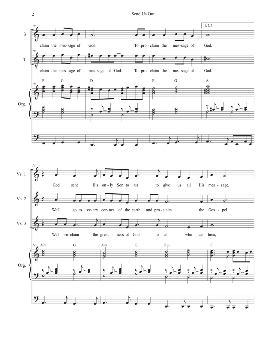 Send Us Out (2-part choir - (Soprano and Tenor) 2-Part scores gallery preview page 2