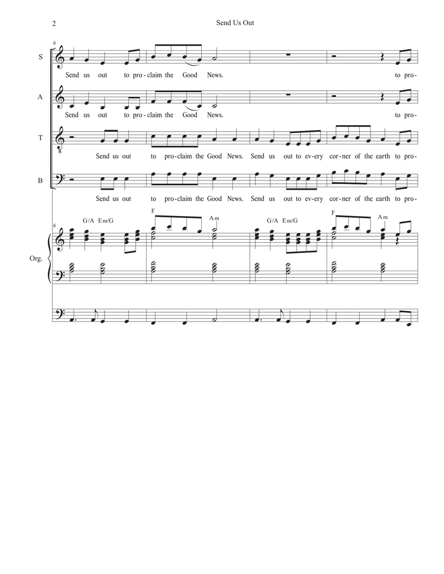 Send Us Out (SATB) Send Us Out (SATB) 4-Part scores gallery preview page 2