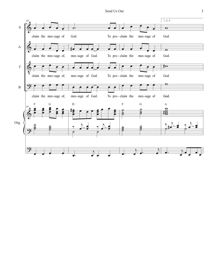 Send Us Out (Vocal Quartet - (SATB) 4-Part scores gallery preview page 3
